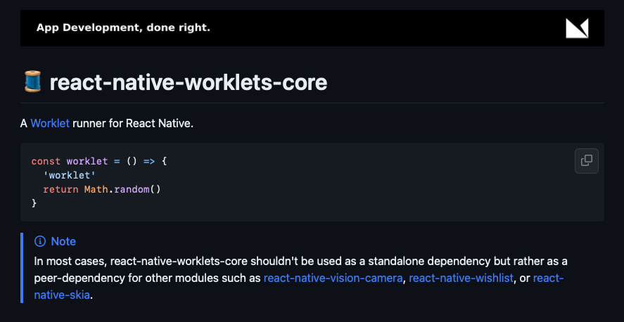 Worklets Core docs screenshot